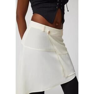 Urban Outfitters Tessa Asymmetrical Wrap Skirt Ivory - L